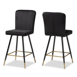 2pc Preston Two-Tone And Metal Bar Stool Set - Baxton Studio -Baxton Studio Shop GUEST 6111c70a 29f0 436c a6a1 1ae1c7cef8a3