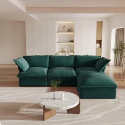 122.82" Cloud Modular Sectional Sofa,L Shaped Couch Down Filled With Chaise Ottoman,Deep Seat Couches For Living Room,Cushion Covers Removable 28 122.82" Cloud Modular Sectional Sofa,L Shaped Couch Down Filled With Chaise Ottoman,Deep Seat Couches For Living Room,Cushion Covers Removable -Baxton Studio Shop GUEST 61127a2e d613 4f77 a6ab 95f8ba08f1e6