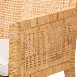 Karis Wood And Rattan Armchair Natural/White - Bali & Pari -Baxton Studio Shop GUEST 614c6a9b 003d 4d87 ad6e eb94a0e86840