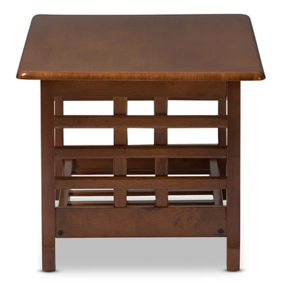 Larissa Modern Classic Mission Style Living Room Occasional Coffee Table - Cherry Brown - Baxton Studio 2 Larissa Modern Classic Mission Style Living Room Occasional Coffee Table - Cherry Brown - Baxton Studio - Image 2