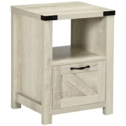 HOMCOM Industrial Side Table With 1 Drawer 1 Open Shelf And Big Tabletop 12 HOMCOM Industrial Side Table With 1 Drawer 1 Open Shelf And Big Tabletop -Baxton Studio Shop GUEST 61c14322 07cc 4d26 b07f be1a7483cd6a