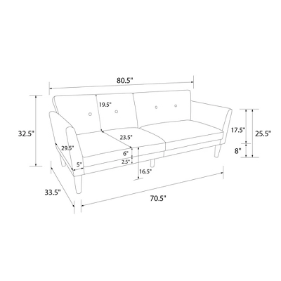 Regal Futon Gray - Novogratz 9 Regal Futon Gray - Novogratz - Image 9