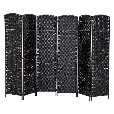 HOMCOM 6' Tall Wicker Weave 6 Panel Room Divider Privacy Screen 2 HOMCOM 6' Tall Wicker Weave 6 Panel Room Divider Privacy Screen - Image 2