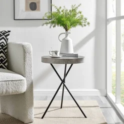 17.6" Round 3 Legged Industrial Style Side Table Cement - Danya B. 21 17.6" Round 3 Legged Industrial Style Side Table Cement - Danya B. -Baxton Studio Shop GUEST 61ff05f9 7d46 43da b781 044e4f3dee19