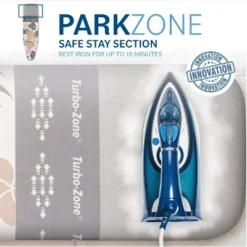 Bartnelli Cotton 54"x15" Ironing Board Cover, Scorch-Resistant, Park & Turbo Zone