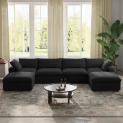 WJShome 6-Piece Cloud Modular Sectional Sofa,160.6"Down Filled Couch For Living Room,Sofa Cover Washable & Removable -Baxton Studio Shop GUEST 620ee638 263a 44db a80c 466a0d20d207