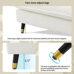 106"W L-Shaped Sectional Sofa, 4 Seat Cloud Chenille Fabric Tufted Couch Set With Two-Tone Adjustable Legs And Movable Ottoman - ModernLuxe 20 106"W L-Shaped Sectional Sofa, 4 Seat Cloud Chenille Fabric Tufted Couch Set With Two-Tone Adjustable Legs And Movable Ottoman - ModernLuxe -Baxton Studio Shop GUEST 621dc86d 9cc0 4fad b461 b6d9014d804c