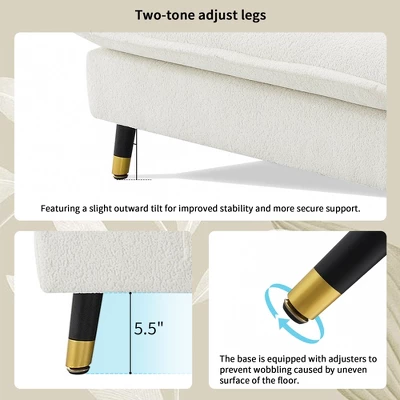 106"W L-Shaped Sectional Sofa, 4 Seat Cloud Chenille Fabric Tufted Couch Set With Two-Tone Adjustable Legs And Movable Ottoman - ModernLuxe 7 106"W L-Shaped Sectional Sofa, 4 Seat Cloud Chenille Fabric Tufted Couch Set With Two-Tone Adjustable Legs And Movable Ottoman - ModernLuxe - Image 7