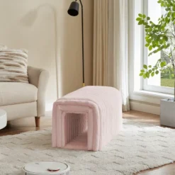 CAVINAS Modern Corduroy Storage Ottoman Bench Cat's Cest,Small Ottoman For Living Room,Bedroom -Baxton Studio Shop GUEST 623ae966 4c54 441a 9a84 196ab094e6a5