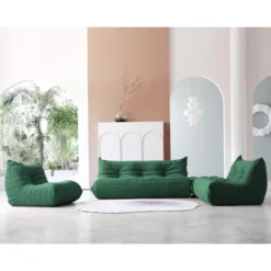 WJShome Lazy Floor Sofa, Fireside Chair,Teddy Velvet Sofa Bean Bag Couch, Lounge Togo Lazy Floor Sofa, Accent Chair , Corner Chair ( Green) -Baxton Studio Shop GUEST 623bc2e5 ebdd 45d2 819d afac69cf012d