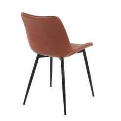 Set Of 2 Durango Dining Chairs Black/Cognac: Vintage Faux Leather, Metal Legs - LumiSource -Baxton Studio Shop GUEST 62650d1b 0c8e 4bbc ad4f ed7250e7b050