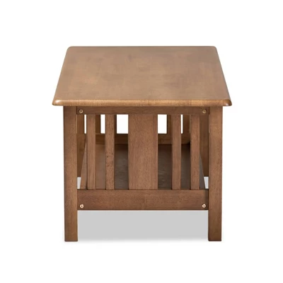 Rylie Rectangular Wood Coffee Table Brown - Baxton Studio: Mission Style, Lower Shelf Storage 2 Rylie Rectangular Wood Coffee Table Brown - Baxton Studio: Mission Style, Lower Shelf Storage - Image 2