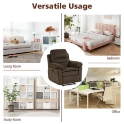 Costway Recliner Chair Single Sofa Armchair Sleeper Lounger W/ Footrest GreyBrown -Baxton Studio Shop GUEST 628d2811 215c 4fb8 86d9 63ff76098833