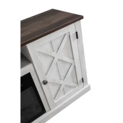 54" TV Stand For TVs Up To 60" With Electric Fireplace Saw Cut Off White - Home Essentials -Baxton Studio Shop GUEST 62996f21 626e 46b1 95c3 772ef0d80eb7