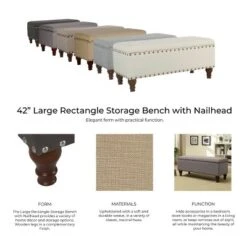 Large Storage Bench With Nailhead Trim - HomePop -Baxton Studio Shop GUEST 637ef5cd 4abf 4577 a4ce 2a4ee2d8b603