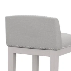 Set Of 2 26" Bronn Non Swivel Counter Height Barstools White /Silver - Hillsdale Furniture -Baxton Studio Shop GUEST 63a23f8e 0c19 4180 8a37 e510298ab01e