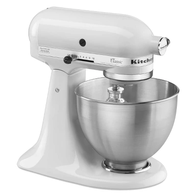 KitchenAid Classic 4.5qt Stand Mixer - White: 10 Speeds, Metal, Dishwasher-Safe, Includes Beater & Dough Hook 2 KitchenAid Classic 4.5qt Stand Mixer - White: 10 Speeds, Metal, Dishwasher-Safe, Includes Beater & Dough Hook - Image 2