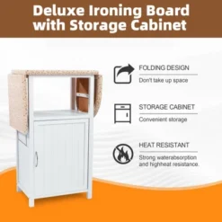 ORRD Solid Wood Folding Ironing Board With Storage Cabinet Heat Resistant Sponge For Small Spaces Laundry Room Antique White 14 ORRD Solid Wood Folding Ironing Board With Storage Cabinet Heat Resistant Sponge For Small Spaces Laundry Room Antique White -Baxton Studio Shop GUEST 64331964 d480 4513 bba1 fb8d74814881