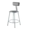 2pk 24" Adjustable Heavy Duty Vinyl Padded Steel Barstool With Backrest Gray - Hampden Furnishings