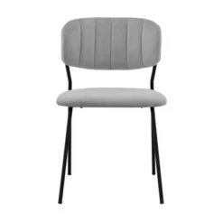 Set Of 2 Carlo Velvet Metal Dining Chairs Gray/Black - Armen Living -Baxton Studio Shop GUEST 644f0c06 21bc 4a0e be27 9eba6b52d83b
