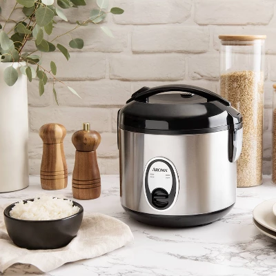 Aroma 8 Cup Rice Cooker - Stainless Steel ARC-904SB: Digital Rice Maker, Automatic Shut-Off, Reheat & Steam Functions 5 Aroma 8 Cup Rice Cooker - Stainless Steel ARC-904SB: Digital Rice Maker, Automatic Shut-Off, Reheat & Steam Functions - Image 5