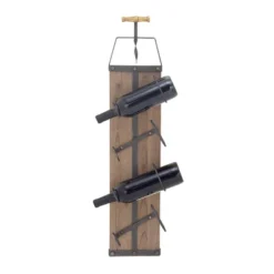 Industrial Wood Wall Wine Rack Brown - Olivia & May -Baxton Studio Shop GUEST 646b030b 7ff3 4367 9e23 aa8a8d8946cc