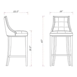 Fifth Avenue Upholstered Beech Wood Faux Leather Barstool - Manhattan Comfort 15 Fifth Avenue Upholstered Beech Wood Faux Leather Barstool - Manhattan Comfort -Baxton Studio Shop GUEST 64a8a25d f5c2 43f0 b010 df20ac03e07f