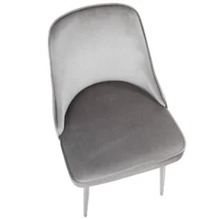 Set Of 2 Dining Chair Silver Chrome - LumiSource: Velvet Upholstery, Metal Legs, Floor Protectors -Baxton Studio Shop GUEST 64c03d85 39cb 458c a5bf a316c619e5b2