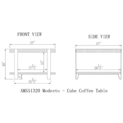 27" Modesto Square Coffee Table Brown - Alaterre Furniture: Rustic Industrial Style, Fixed Shelf, Metal Frame -Baxton Studio Shop GUEST 64e530eb 741c 42b8 980c 621d667c601b