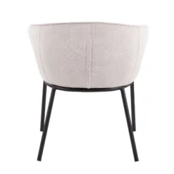 Ashland Contemporary Dining Chair Black/Cream - LumiSource: Padded Seat, Metal Legs, Polyester Upholstery -Baxton Studio Shop GUEST 64fcb84e de4b 418e b100 03a7437d6f7d