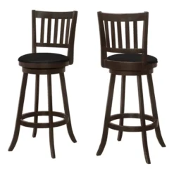 2pk 44" Upholstered Slat Back Swivel Bar Height Barstools - EveryRoom -Baxton Studio Shop GUEST 64fe716d e832 4d17 8f8e 435ea7ec8ffe