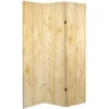 6" Double Sided Wood Grain Canvas Room Divider Brown - Oriental Furniture
