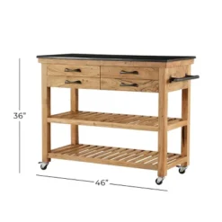 Coastal Wood Kitchen Cart Brown - Olivia & May -Baxton Studio Shop GUEST 65511e8f a17a 41d4 befe fe0a2b9faac5