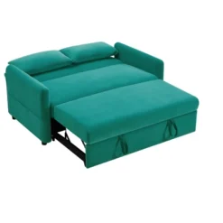 DOMETOUR Leisure Loveseat Sofa For Living Room Bedroom, Convertible Sleeper Sofa Bed With 2 Pillows