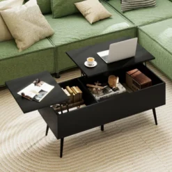 Costway Lift Top Coffee Table W/ Storage Multi-Functional Home Center Accent Table For Living Room Black -Baxton Studio Shop GUEST 655b5e94 b411 486c bd7d 7b14a93619d1