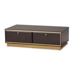 Cormac Wood And Metal 2 Drawer Coffee Table - Baxton Studio -Baxton Studio Shop GUEST 65674b64 b6e0 481a 82d6 12efe5179758