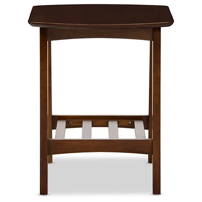Sacramento Mid-century Modern Scandinavian Style End Table - Dark Walnut - Baxton Studio 2 Sacramento Mid-century Modern Scandinavian Style End Table - Dark Walnut - Baxton Studio - Image 2