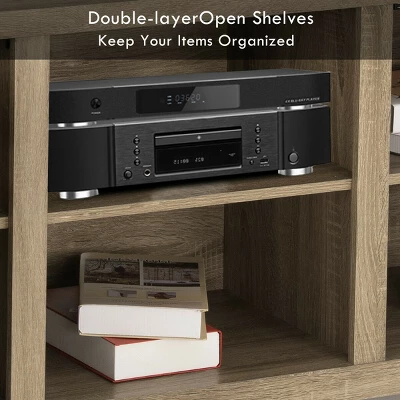 Costway Rustic TV Stand Entertainment Center Farmhouse Console Storage Wood Cabinet 7 Costway Rustic TV Stand Entertainment Center Farmhouse Console Storage Wood Cabinet - Image 7