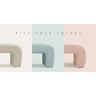 Lily 47" Contemporary Farmhouse Upholstered Bench-The Pop Maison 2 Lily 47" Contemporary Farmhouse Upholstered Bench-The Pop Maison - Image 2