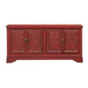 Joseph 4 Door Storage Credenza/Sideboard Burnished Red - Treasure Trove