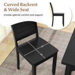 Costway Armless Wood Dining Chair Set Of 2 With Rubber Wood Legs Curved Backrest Kitchen White/Black -Baxton Studio Shop GUEST 6618c210 67c9 455f b619 a1aaf0550263