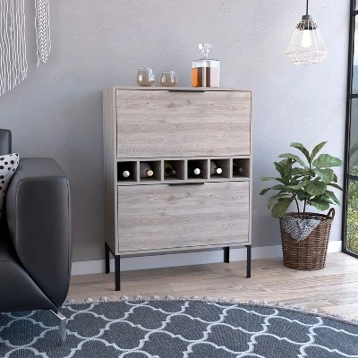 Gulches Wine Cabinet With 6 Cubbies, 2 Door Flexible Cabinets, 4 Legs And 34.3'' Superior Top 13 Gulches Wine Cabinet With 6 Cubbies, 2 Door Flexible Cabinets, 4 Legs And 34.3'' Superior Top - Image 13