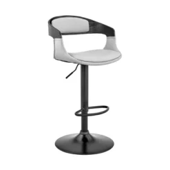 Benson Adjustable Counter Height Barstool With Faux Leather Seat - Armen Living -Baxton Studio Shop GUEST 663a48e1 c2ce 4a15 8aa9 5e0569d16d49