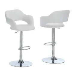 Hydraulic Lift Chrome Metal Barstool - EveryRoom -Baxton Studio Shop GUEST 6641e1e7 7208 4086 96a2 941f6a86da9f