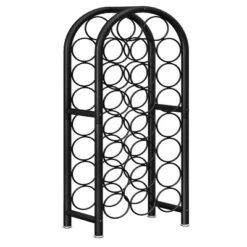 Itopfox Freestanding Floor Wine Rack - Metal Holder Stand Organizer For 23 Bottles, Black, Space-saving Design -Baxton Studio Shop GUEST 6667419f eb72 4077 a053 c08cf982d774