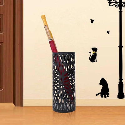 SONGMICS Umbrella Stand, Umbrella Holder, Steel Round Umbrella Rack Organizer Freestanding, For Canes Walking Sticks, Black 1 SONGMICS Umbrella Stand, Umbrella Holder, Steel Round Umbrella Rack Organizer Freestanding, For Canes Walking Sticks, Black