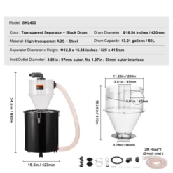 VEVOR Cyclone Dust Separator With Metal Tank, 4" Retrofit Cyclone Separator For Dust Collectors, ABS Dust Deputy With 2" Hole O.D. Connector, Black 14 VEVOR Cyclone Dust Separator With Metal Tank, 4" Retrofit Cyclone Separator For Dust Collectors, ABS Dust Deputy With 2" Hole O.D. Connector, Black -Baxton Studio Shop GUEST 66791b4d f5ad 4724 a6d4 308170315485