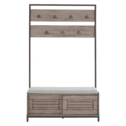 Valeria Hall Tree With Cabinet And Cushion Gray - Inspire Q