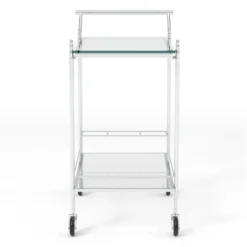 Starrett 2 Tier Metal Serving Cart Chrome - HOMES: Inside + Out -Baxton Studio Shop GUEST 670300c3 5b4d 464b 8546 f17f5fd0f8f1