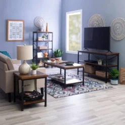 Austin TV Stand For TVs Up To 40" Light Brown - Linon -Baxton Studio Shop GUEST 670cc1df e7f7 4ba4 b568 df31ade37eb7